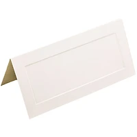 JAM Paper Embossed Border Off White Fold-Over Wedding Table Place Cards, 100ct.