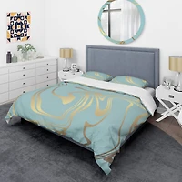 Designart 'Golden Marble Design I' Mid-Century Duvet Cover Set