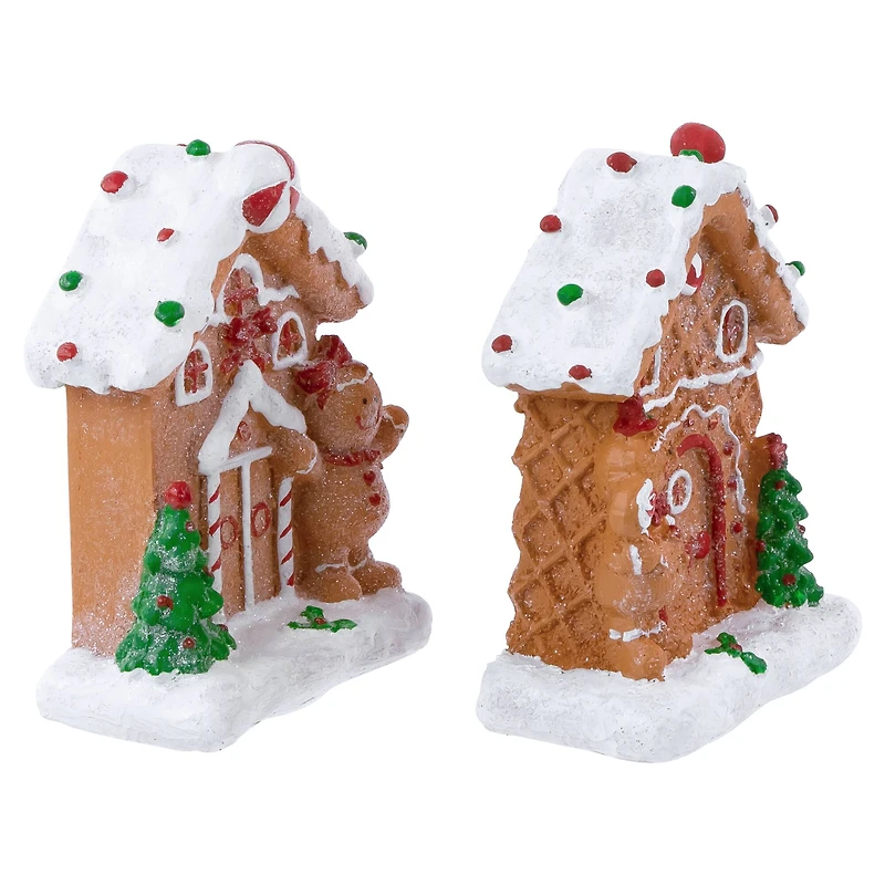 Gingerbread Houses with Gingerbread Boy & Girl Christmas Decoration Set