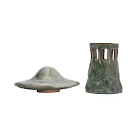 Hello Honey® 9" Stoneware Mushroom Lantern with Lid Set, 2ct.