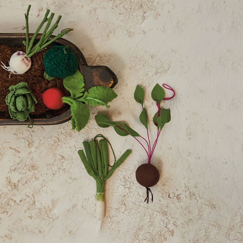 Hello Honey® 6 Pack Vegetable Wool Felt & Cotton Canvas Ornaments