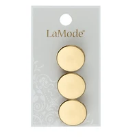 LaMode 3/4" Gold Flat Shank Buttons, 3ct.