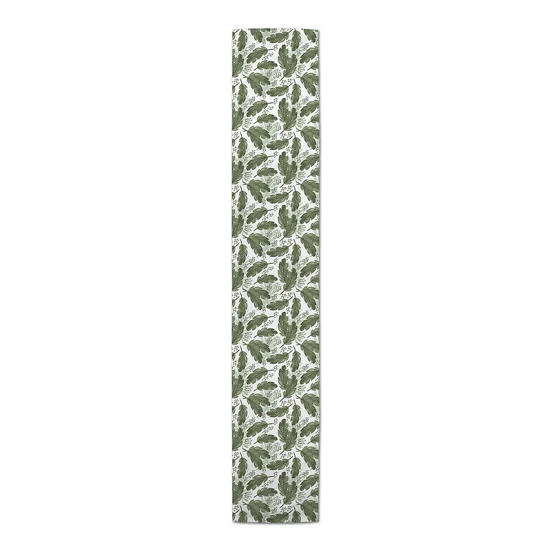 Tropical Leaves Pattern 16" x 72" Cotton Twill Runner