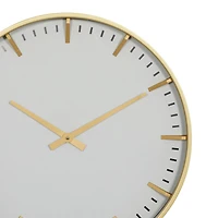 CosmoLiving by Cosmopolitan White Glass Contemporary Wall Clock