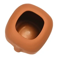 8" Latex Glaze Stoneware Planter with Face