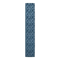 90" Blue Ogee Pattern Cotton Twill Runner