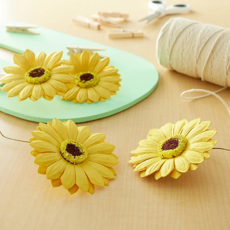 Yellow Sunflower Paper Flowers by Recollections