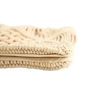 18" Bohemian Cross Woven Macramé Pillow Cover