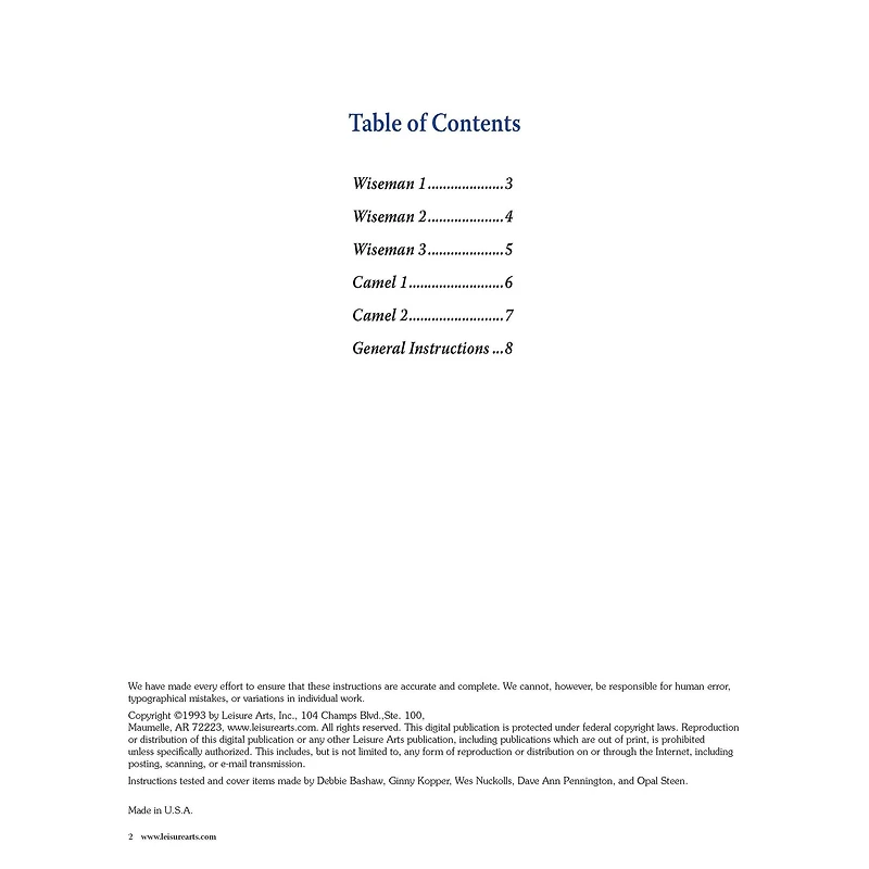 Leisure Arts® The Wise Men Heirloom Nativity Book 2