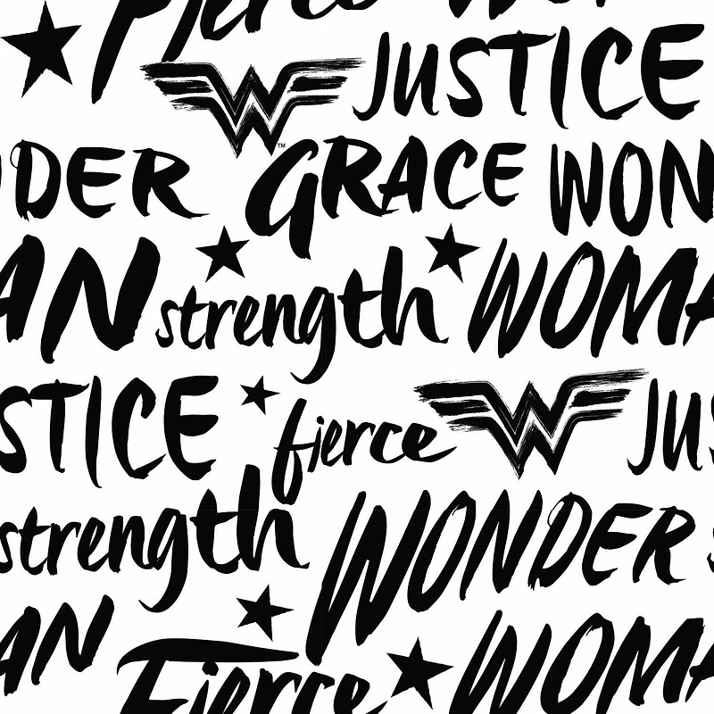 RoomMates Wonder Woman Script Peel & Stick Wallpaper