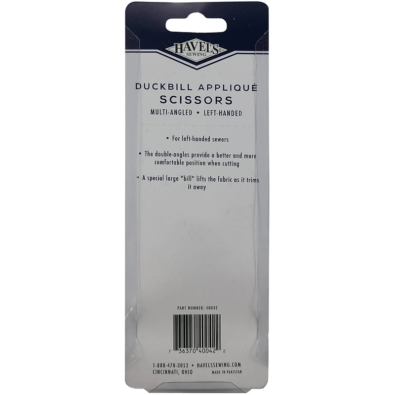 Havel's™ 5.5" Left-Handed Multi-Angled Duckbill Applique Scissors