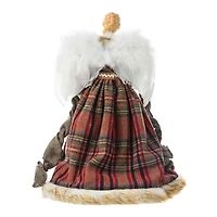 Glitzhome® 16.5" Faux Fur Woodland Christmas Angel Tree Topper