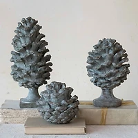 Hello Honey® 6.25" Round Verdigris Finish Pinecone Finial