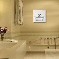 Stupell Industries Wooly Sheep in Bath Tub Canvas Wall Art