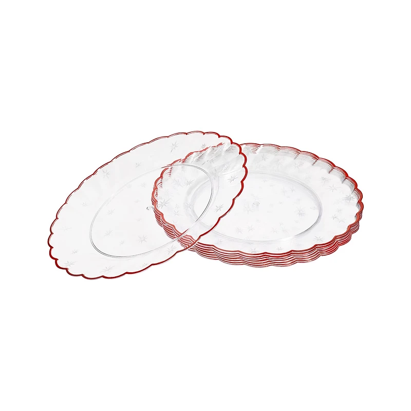 7.5" Red Scalloped Plastic Plates, 8ct. by Celebrate It™
