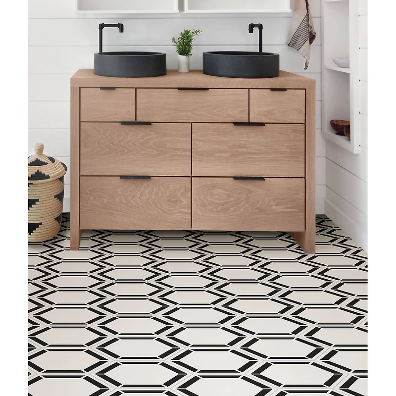 FloorPops Coltrane Peel & Stick Hexagon Floor Tiles