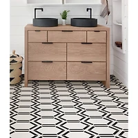 FloorPops Coltrane Peel & Stick Hexagon Floor Tiles