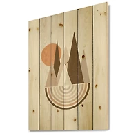 Designart - Minimalistic Mountain Landscape With Red Full moon