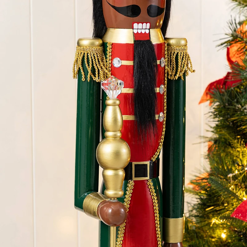 Glitzhome® 42"H Wooden Christmas African American King Nutcracker