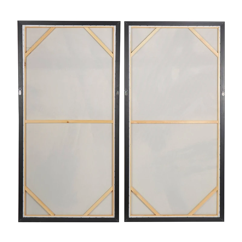 Abstract Light Gray Lines Framed Wall Art Set