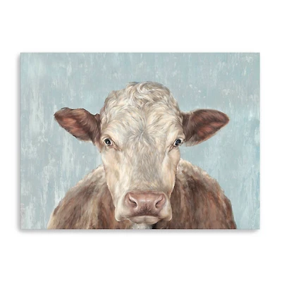 Lumaprints Brown Swiss Cow Canvas Wall Art