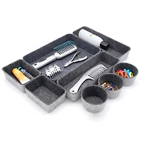 Welaxy 8 Piece Felt Round Cups & Trays Drawer Organizer Set