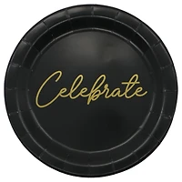 7" Black & Gold Celebrate Snack Plates, 8ct. by Celebrate It™