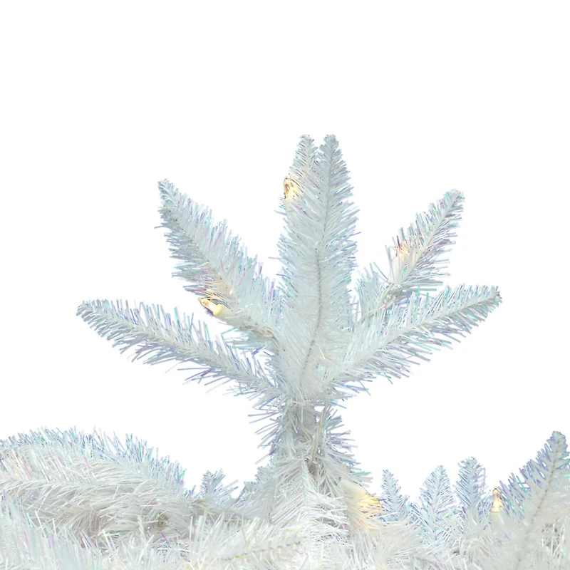 5ft. Pre-Lit Sparkle White Spruce Pencil Artificial Christmas Tree, Warm White LED Lights