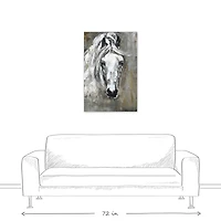 Natural Hand Painted Horse 24" x 36" Canvas Wall Art