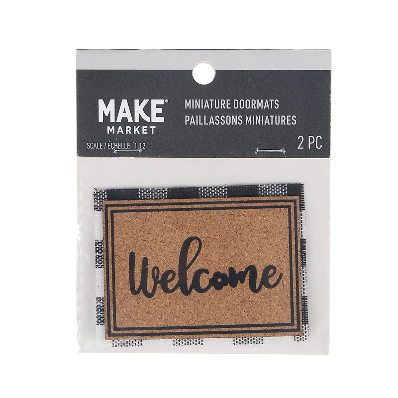 Mini Plaid & Natural Welcome Doormat by Make Market®