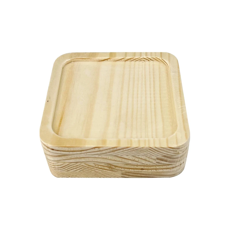 Square Welled Pinewood Coasters, 4ct. by Make Market®