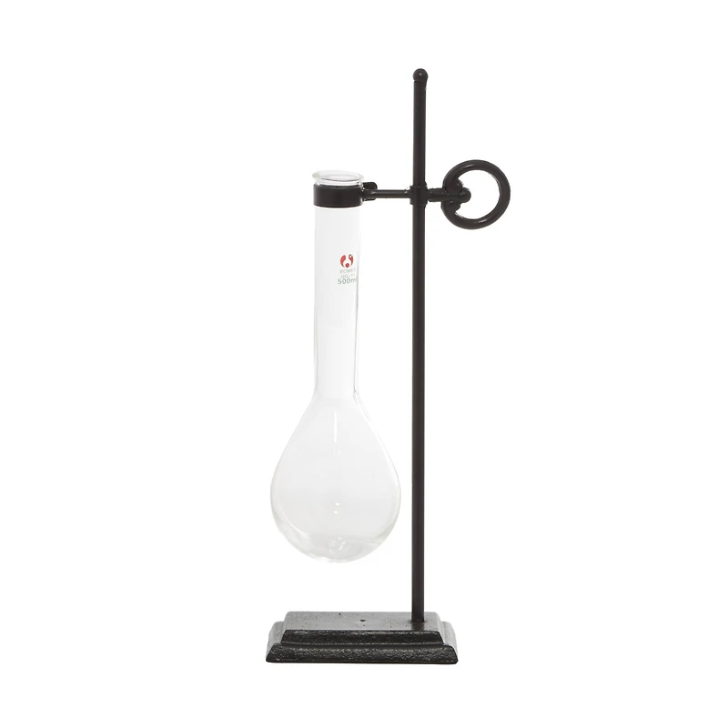 17" Clear Metal Contemporary Vase