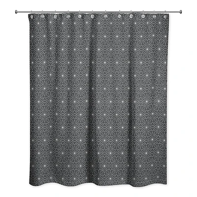 Monochromatic Flowers 71" x 74" Shower Curtain