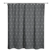 Monochromatic Flowers 71" x 74" Shower Curtain