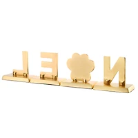 5" Gold Outlined with Silver Sparkle NOEL Stocking Holder