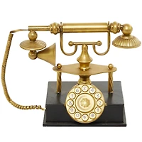 14" Gold Metal Telephone Sculpture