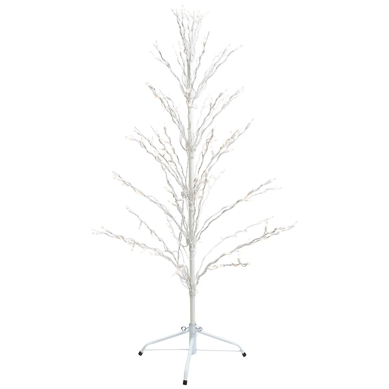 4ft. Pre-Lit White Cascade Twig Outdoor Artificial Christmas Tree