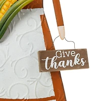 Glitzhome® 36" Metal Thanksgiving Pilgrim Girl Standing Or Hanging Yard Stake