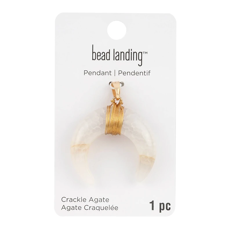White Agate Moon Pendant by Bead Landing™