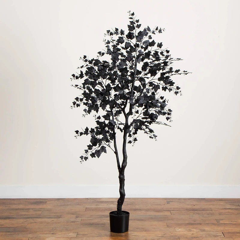 6ft. Artificial Halloween Black Maple Tree