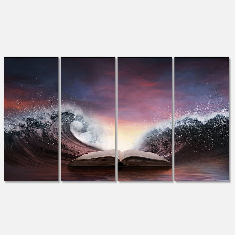 Designart - Bible and two large waves
