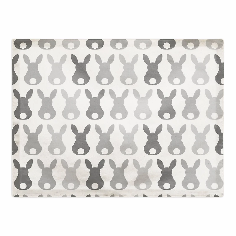Bunny Butt Pattern Gray 18" x 14" Poly Twill Placemat