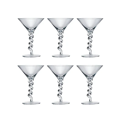 Hello Honey® 6oz. Clear Twisted Stem Martini Glasses, 6ct.