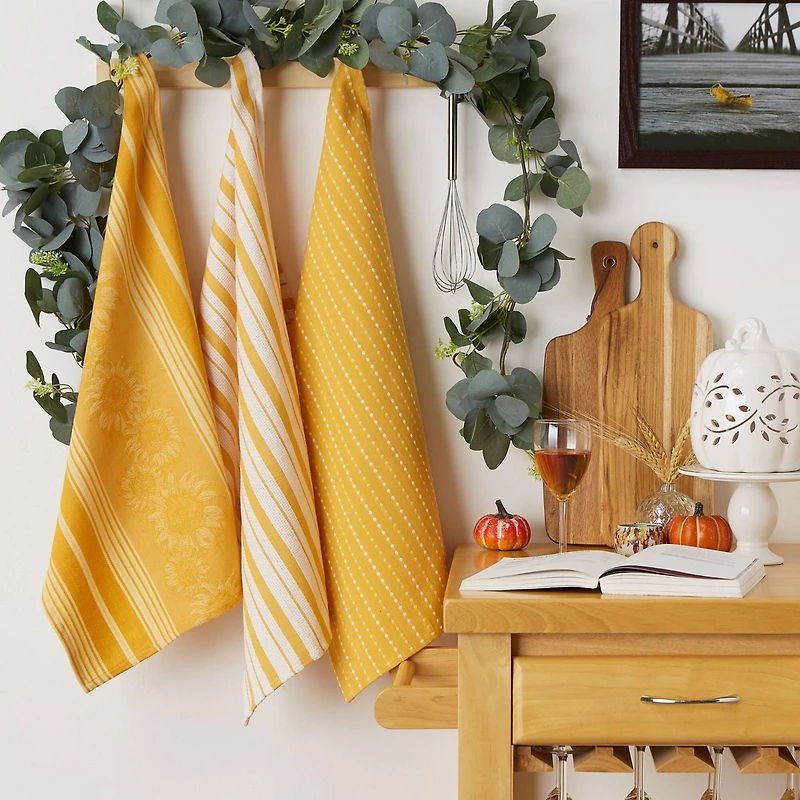 DII® Burnt Apricot Sonoma Harvest Dish Towels, 3ct.
