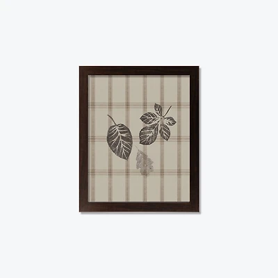 Autumn Fall Brown Plaid Walnut Framed Print