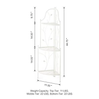 Glitzhome® 3-Tiered Metal Corner Shelf Planter Stand