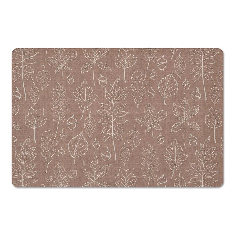 Dusty Rose Leaf Pattern Floor Mat