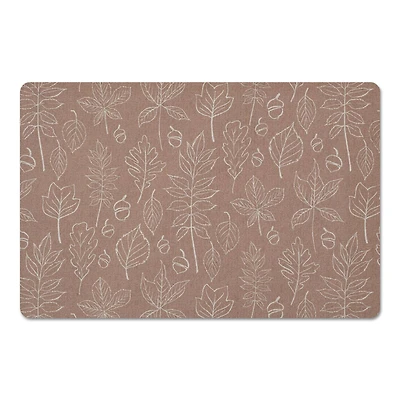 Dusty Rose Leaf Pattern Floor Mat
