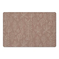 Dusty Rose Leaf Pattern Floor Mat