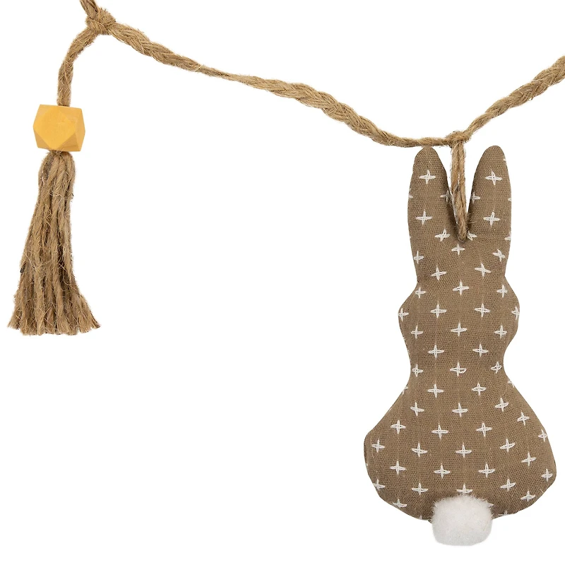 4ft. Beige & White Carrot & Plush Easter Bunny Garland